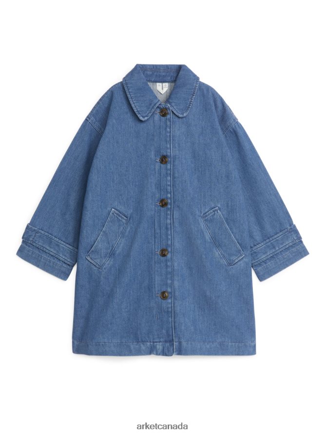 ARKET Clothing 4L826J1672 Blue Denim Trench Coat Kids