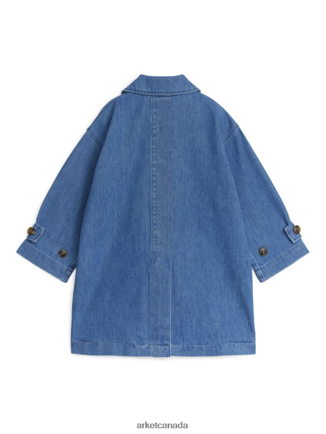 ARKET Clothing 4L826J1672 Blue Denim Trench Coat Kids