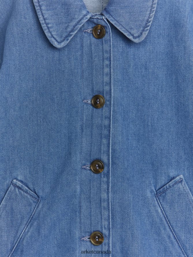 ARKET Clothing 4L826J1672 Blue Denim Trench Coat Kids