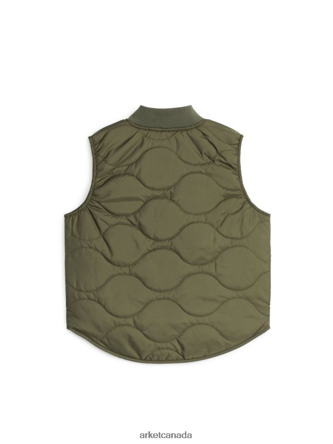ARKET Clothing 4L826J1674 Khaki Green Quilted Vest Kids