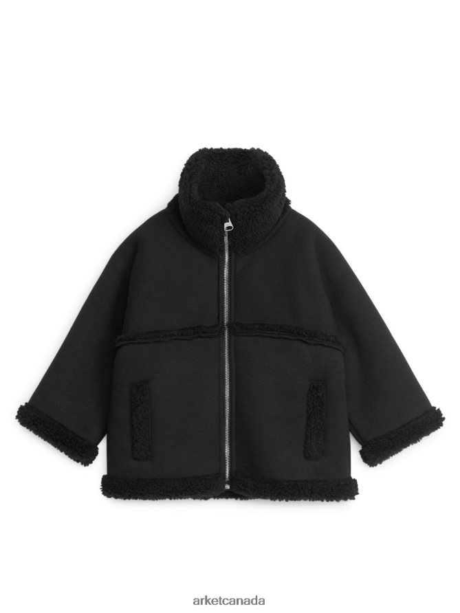 ARKET Clothing 4L826J1676 Black Pile Jacket Kids