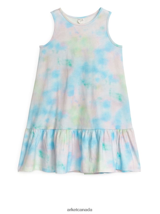 ARKET Clothing 4L826J1370 White/Tie-Dye Frilled Jersey Dress Kids
