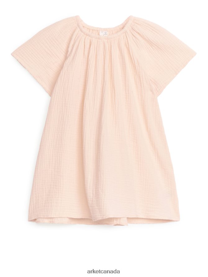 ARKET Clothing 4L826J1377 Light Orange A-Line Cheesecloth Dress Kids