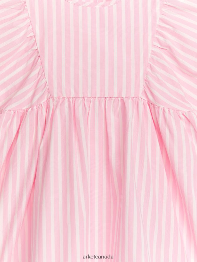 ARKET Clothing 4L826J1381 Pink/Stripe Cotton Poplin Dress Kids