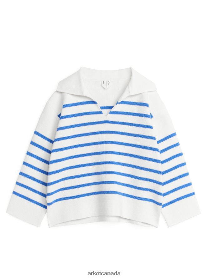 ARKET Clothing 4L826J1620 Bright Blue/White Cotton Jumper Kids