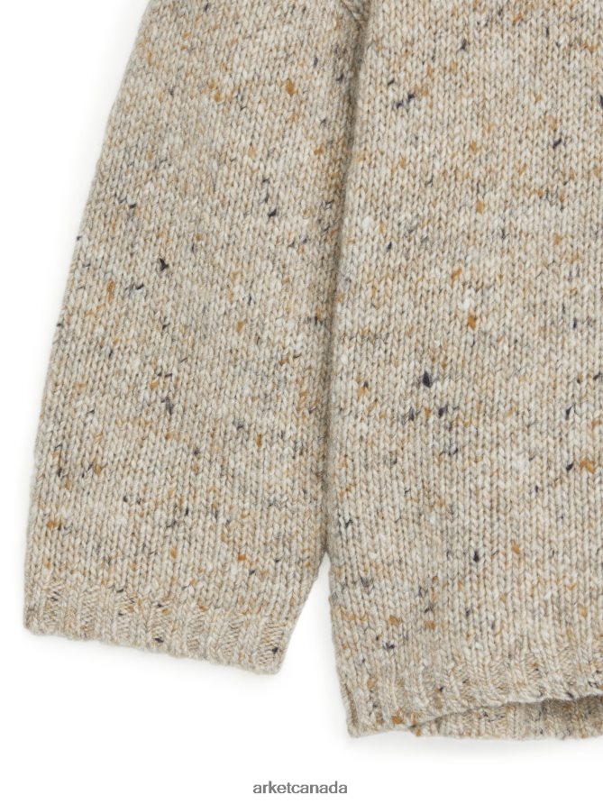 ARKET Clothing 4L826J1622 Beige Melange Neps Wool Jumper Kids
