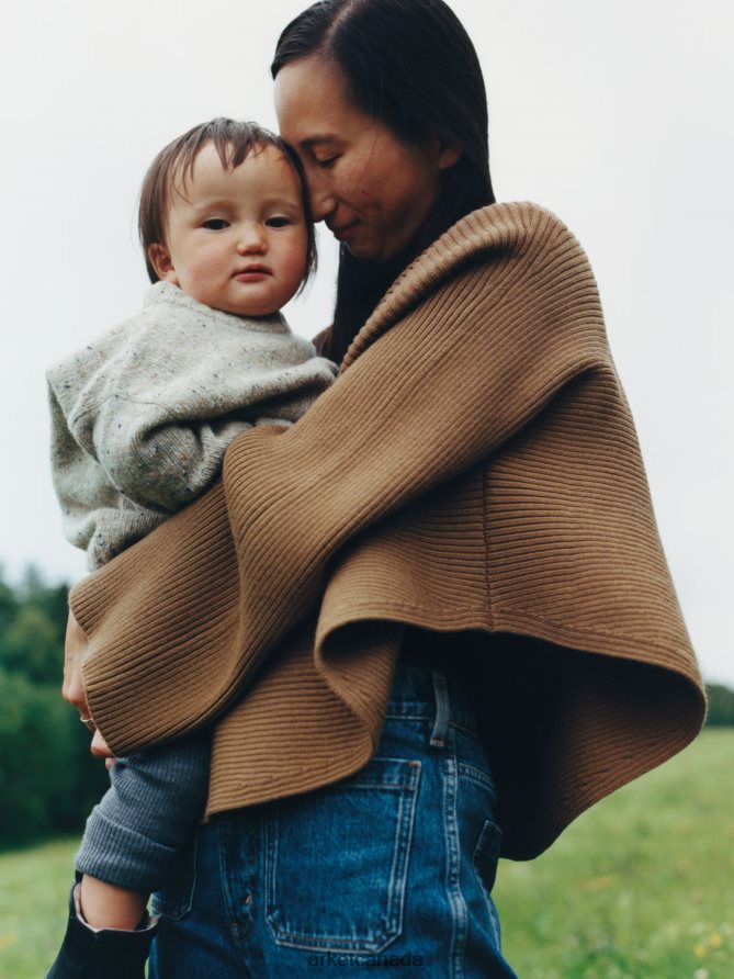 ARKET Clothing 4L826J1622 Beige Melange Neps Wool Jumper Kids