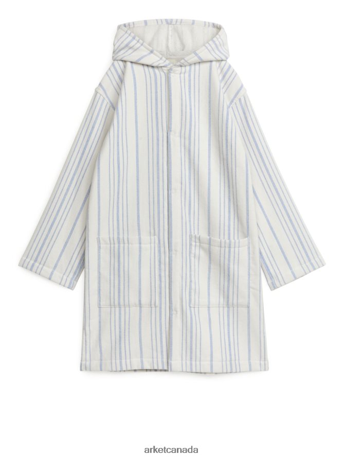 ARKET Clothing 4L826J1667 White/Blue Cotton Beach Robe Kids