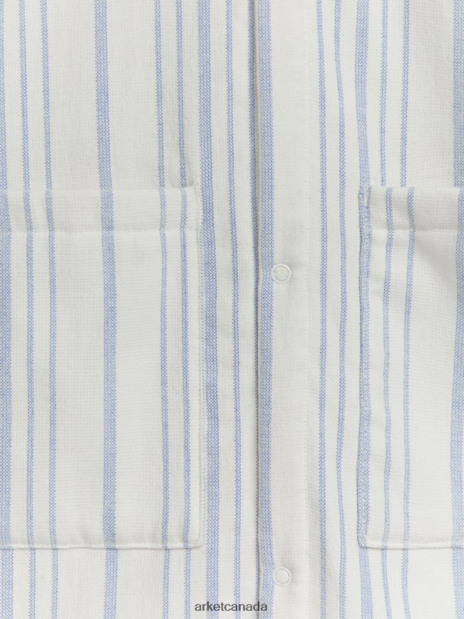 ARKET Clothing 4L826J1667 White/Blue Cotton Beach Robe Kids