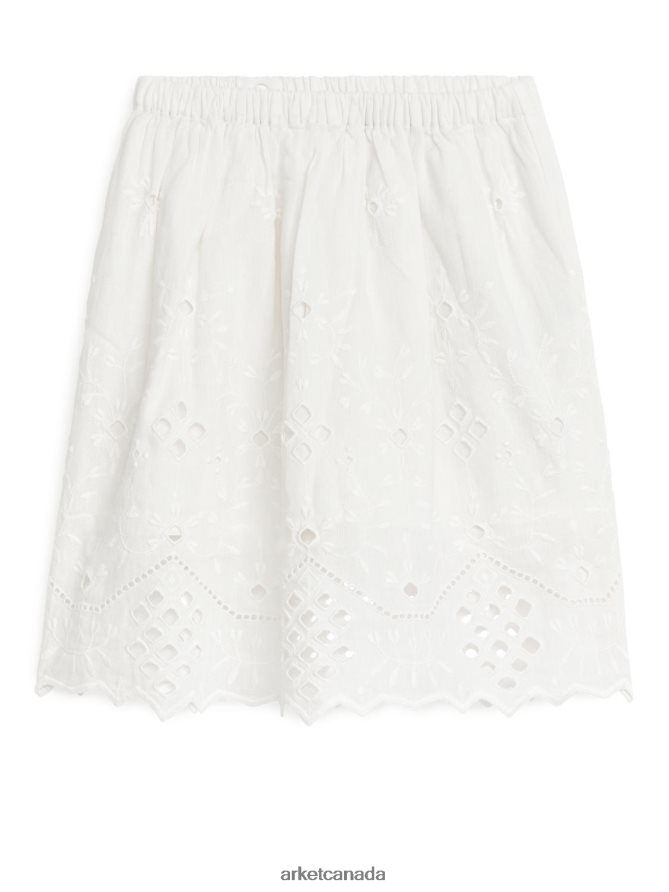 ARKET Clothing 4L826J1383 White Broderie Anglaise Midi Skirt Kids