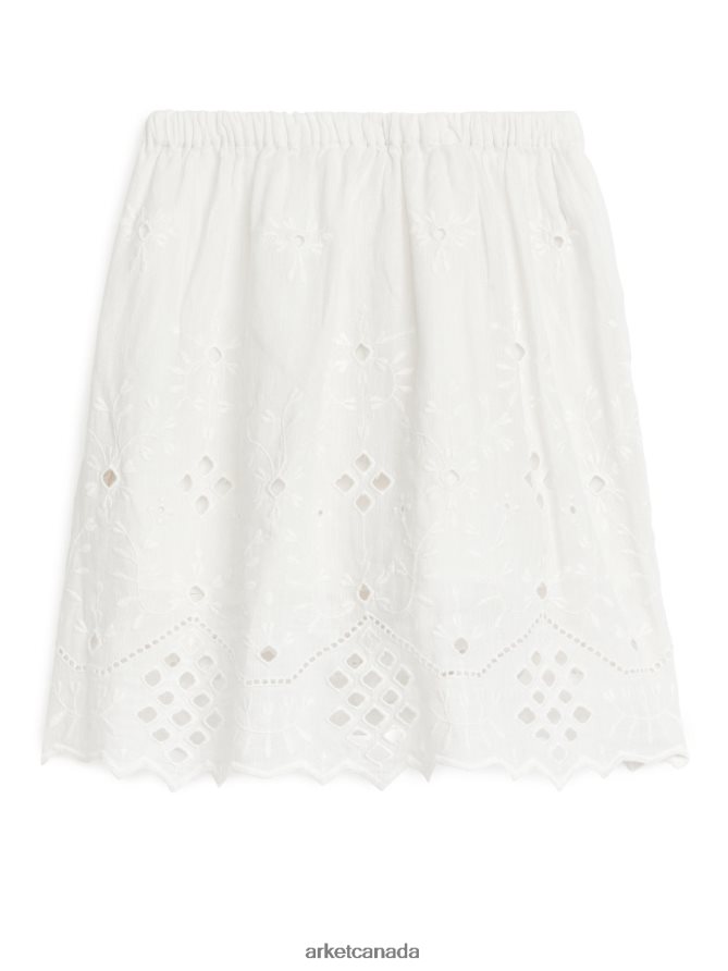 ARKET Clothing 4L826J1383 White Broderie Anglaise Midi Skirt Kids