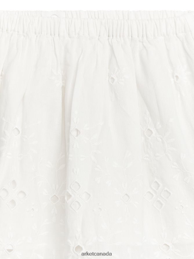 ARKET Clothing 4L826J1383 White Broderie Anglaise Midi Skirt Kids