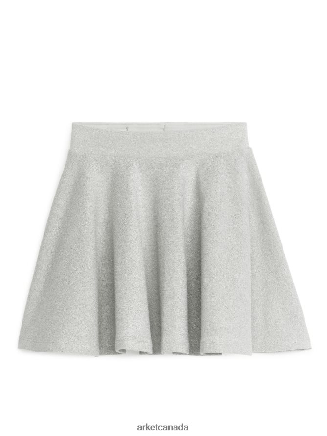 ARKET Clothing 4L826J1386 Silver Glitter Skirt Kids