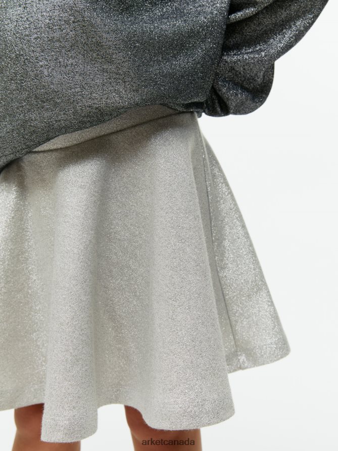 ARKET Clothing 4L826J1386 Silver Glitter Skirt Kids