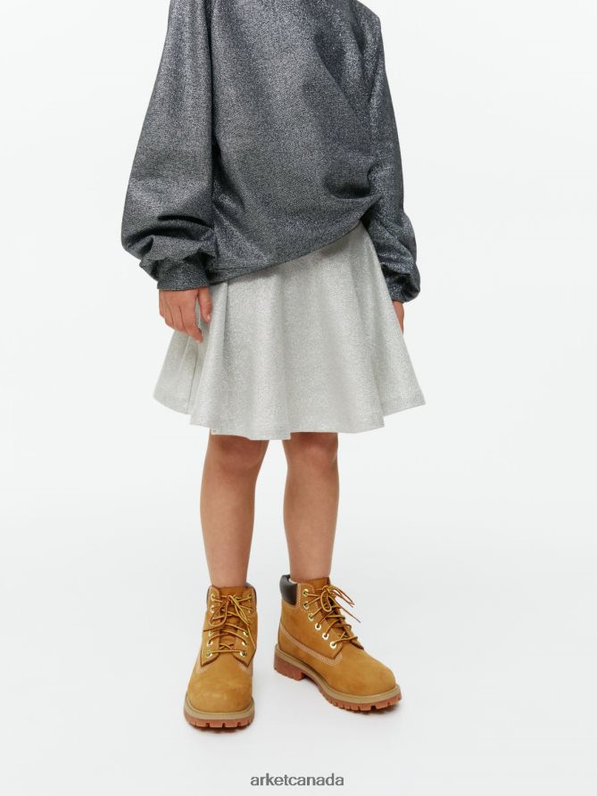 ARKET Clothing 4L826J1386 Silver Glitter Skirt Kids
