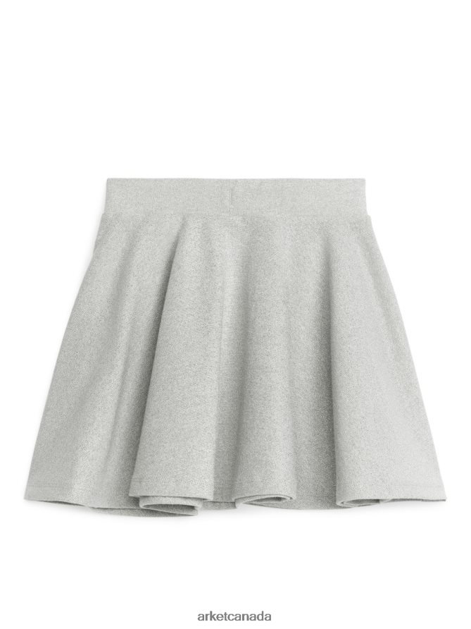 ARKET Clothing 4L826J1386 Silver Glitter Skirt Kids