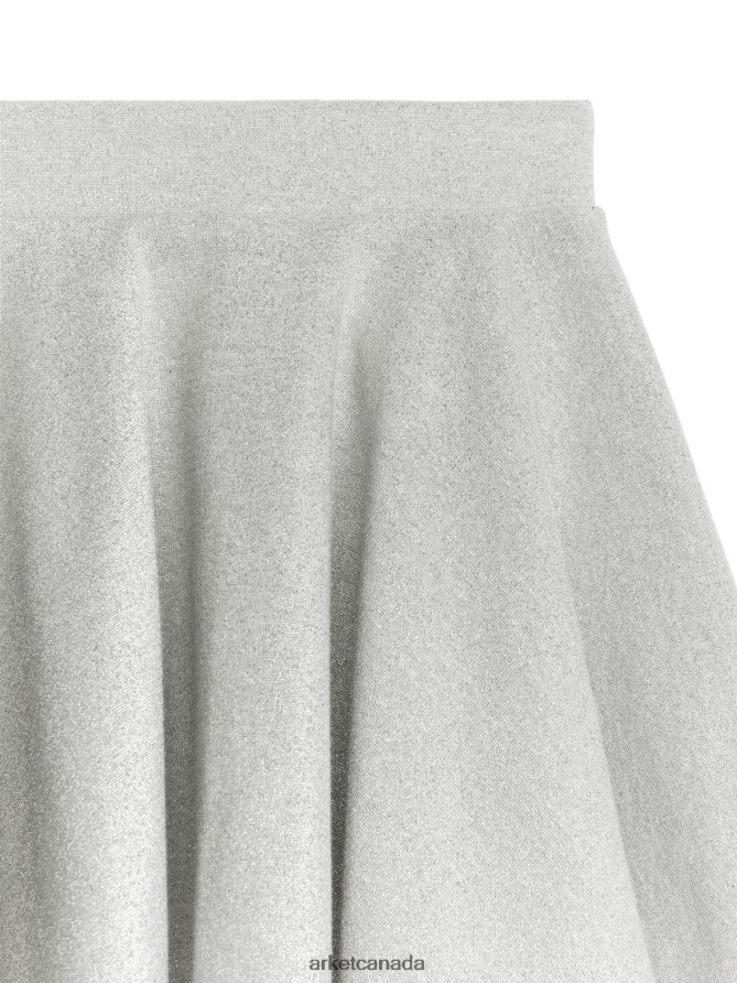 ARKET Clothing 4L826J1386 Silver Glitter Skirt Kids