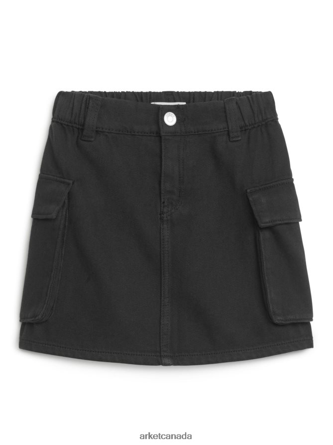 ARKET Clothing 4L826J1388 Black Woven Utility Mini Skirt Kids