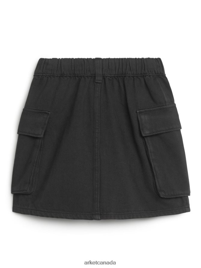 ARKET Clothing 4L826J1388 Black Woven Utility Mini Skirt Kids