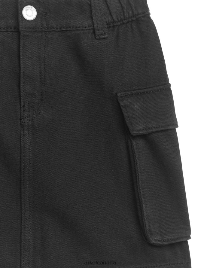 ARKET Clothing 4L826J1388 Black Woven Utility Mini Skirt Kids