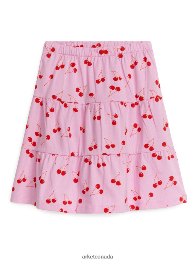 ARKET Clothing 4L826J1389 Pink/Red Printed Jersey Skirt Kids