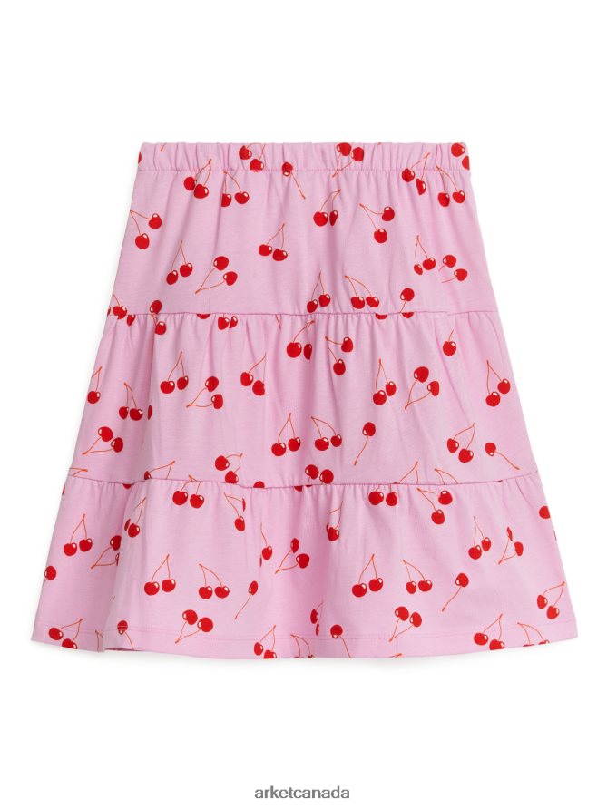 ARKET Clothing 4L826J1389 Pink/Red Printed Jersey Skirt Kids