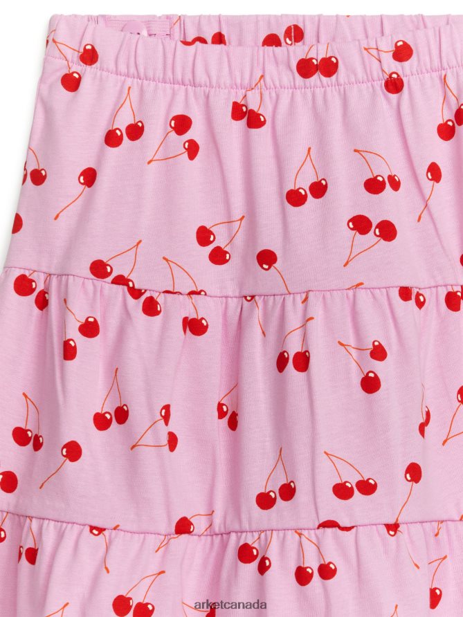 ARKET Clothing 4L826J1389 Pink/Red Printed Jersey Skirt Kids