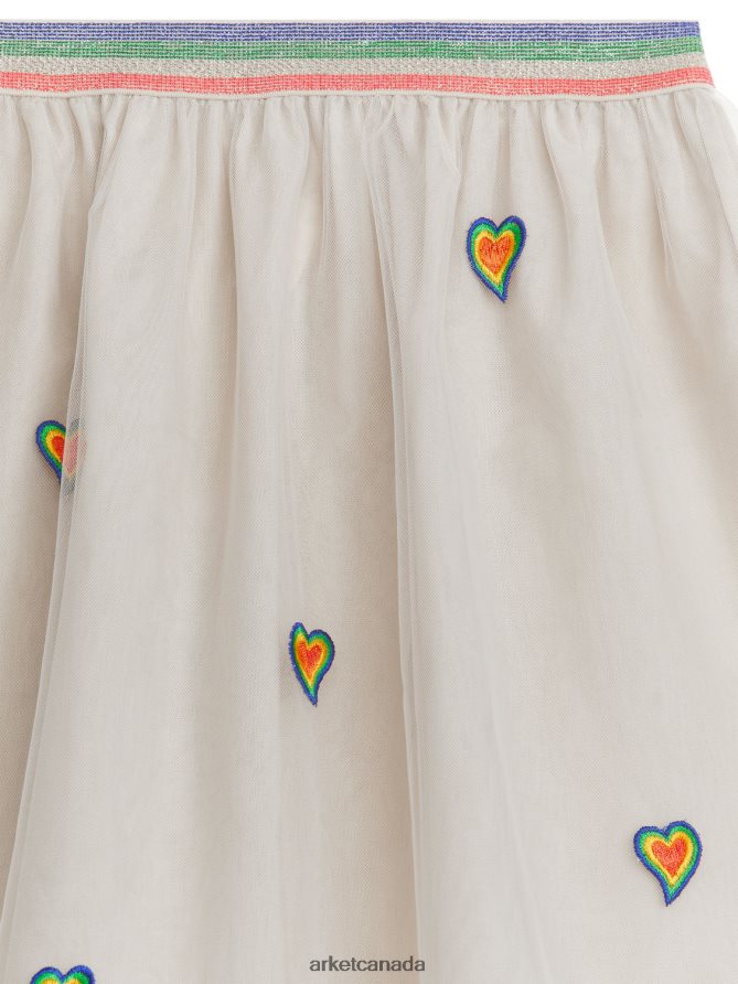 ARKET Clothing 4L826J1391 Beige/Multi Embroidered Tulle Skirt Kids
