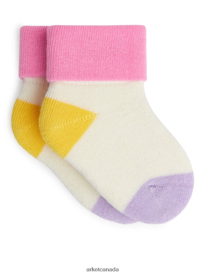 ARKET Clothing 4L826J1784 Pink/Off White Terry Socks Kids
