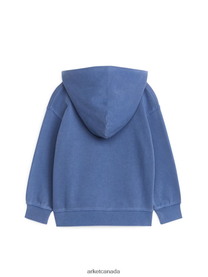 ARKET Clothing 4L826J1432 Washed Blue Front-Pocket Hoodie Kids