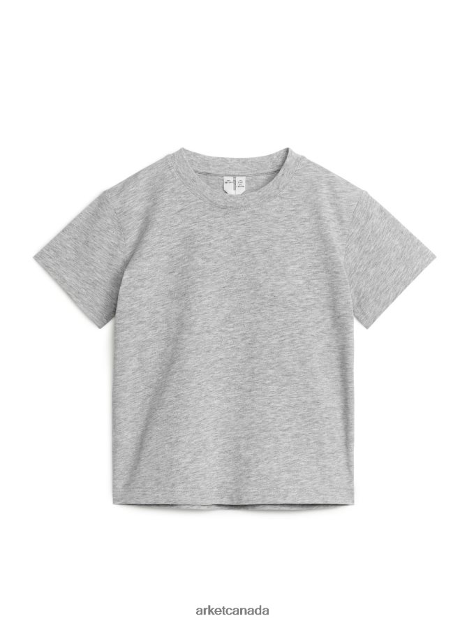 ARKET Clothing 4L826J1434 Grey Melange Crew-Neck T-Shirt Kids