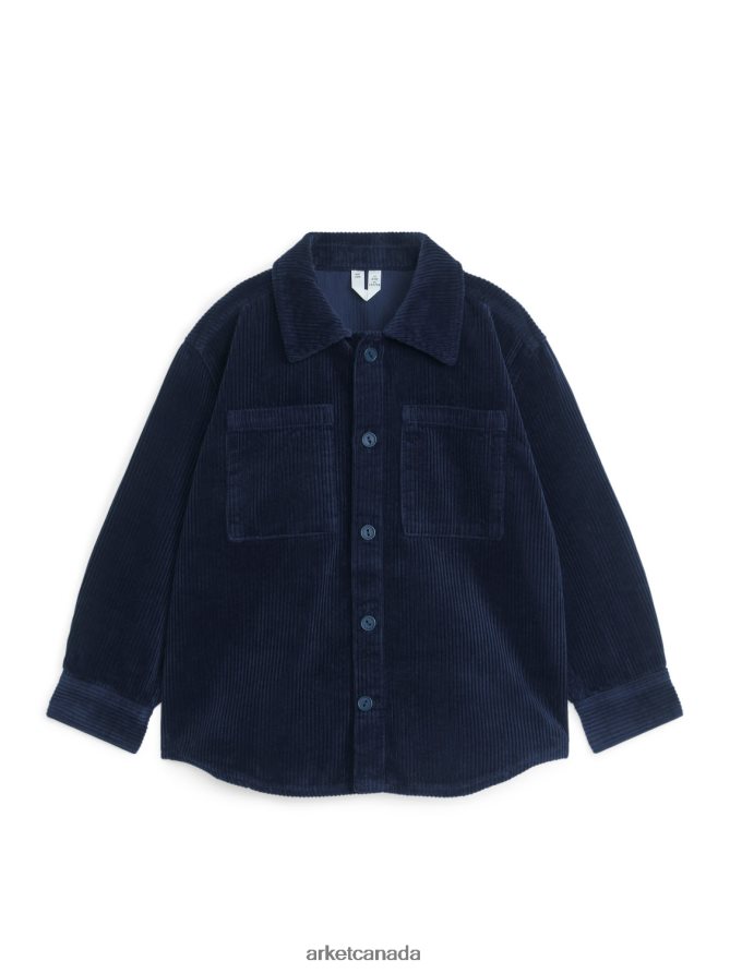 ARKET Clothing 4L826J1437 Dark Blue Corduroy Overshirt Kids