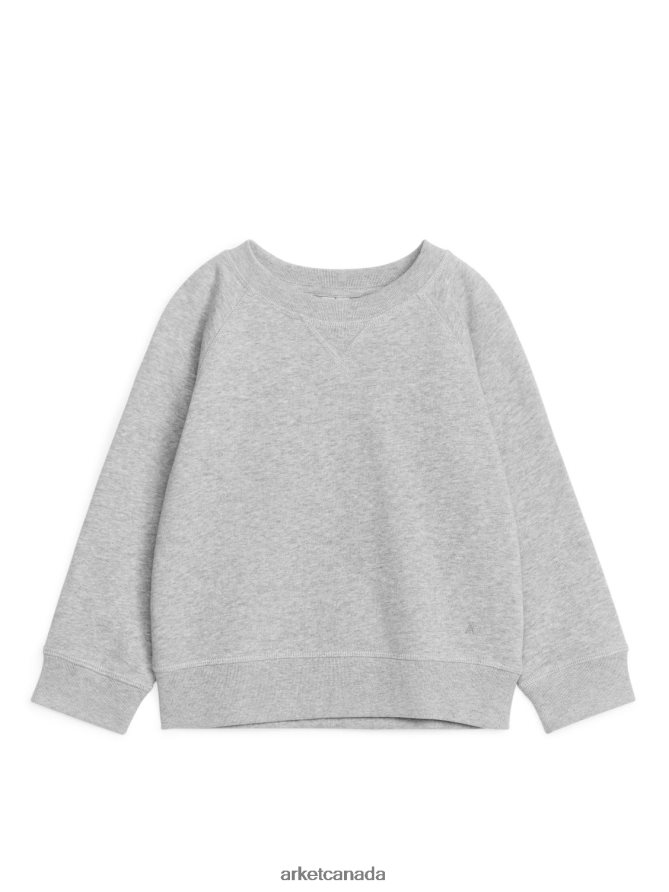 ARKET Clothing 4L826J1444 Grey Melange Cotton Sweatshirt Kids