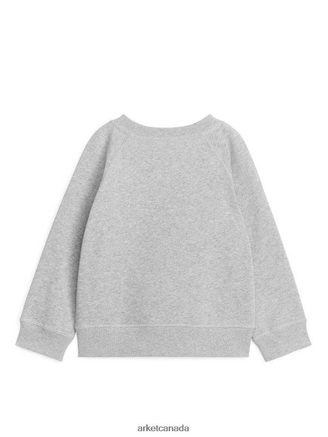 ARKET Clothing 4L826J1444 Grey Melange Cotton Sweatshirt Kids