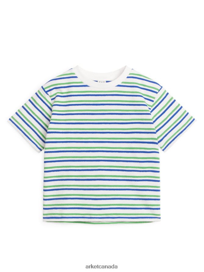 ARKET Clothing 4L826J1448 White/Green/Blue Textured T-Shirt Kids