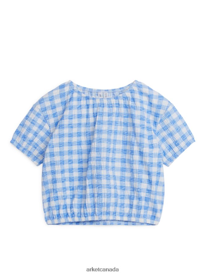 ARKET Clothing 4L826J1455 White/Blue Textured Top Kids