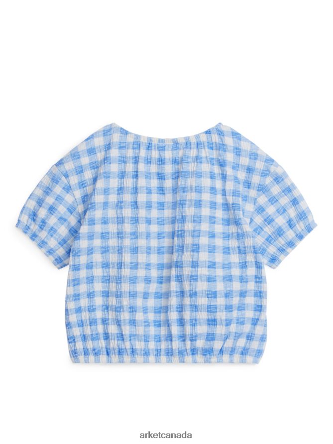 ARKET Clothing 4L826J1455 White/Blue Textured Top Kids