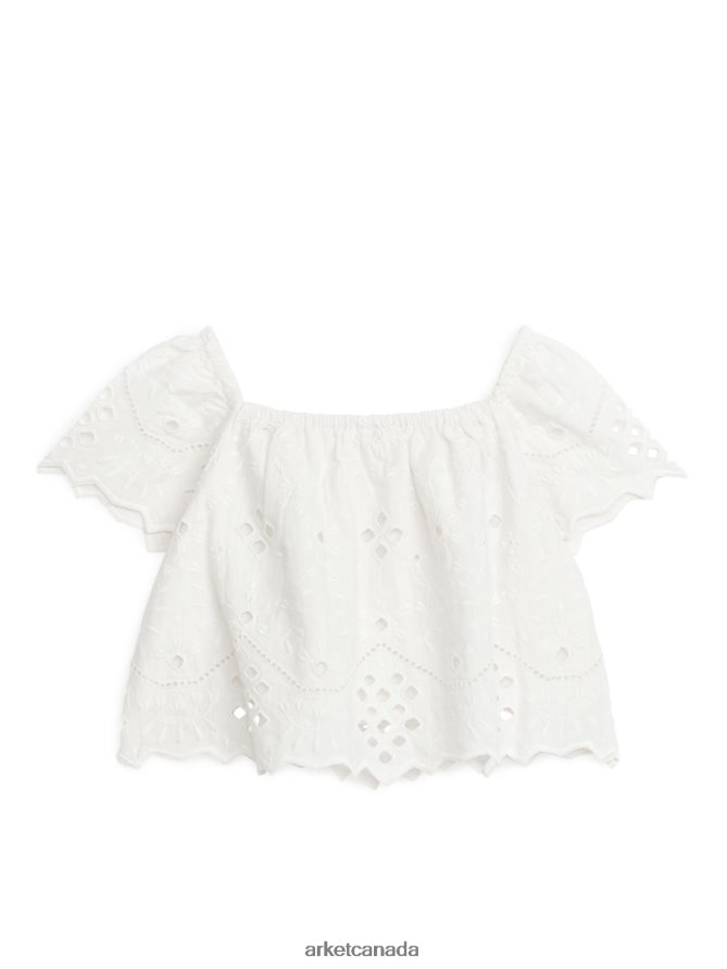 ARKET Clothing 4L826J1456 White Broderie Anglaise Blouse Kids