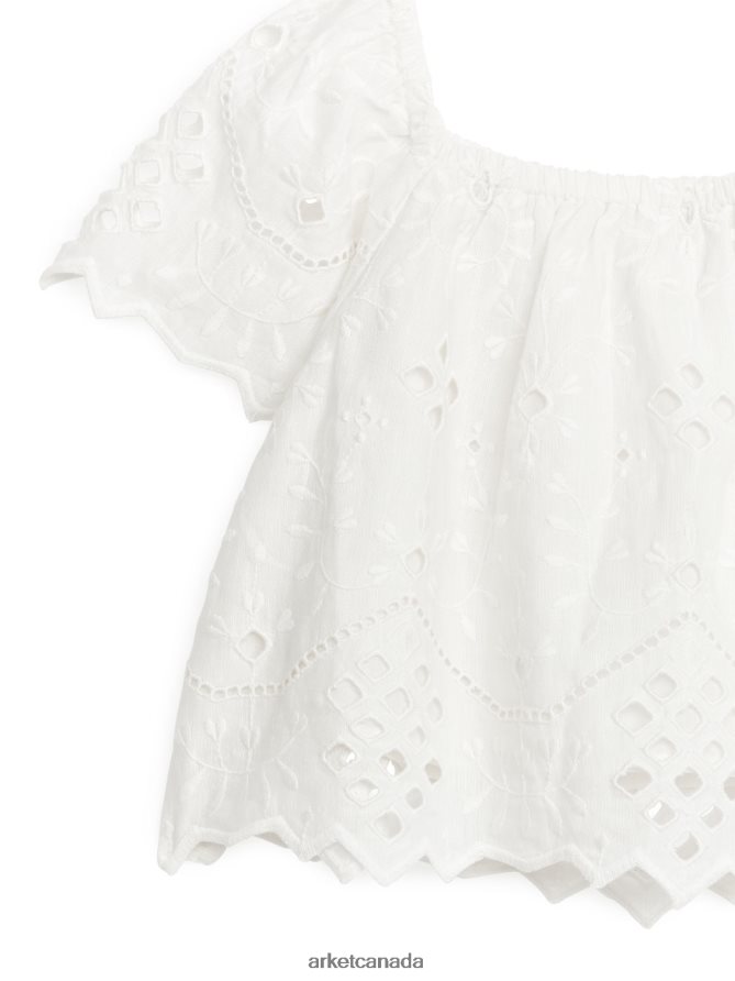 ARKET Clothing 4L826J1456 White Broderie Anglaise Blouse Kids