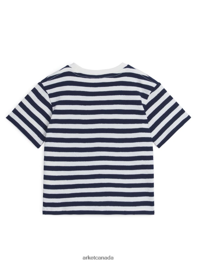 ARKET Clothing 4L826J1460 Blue/Stripes Textured T-Shirt Kids