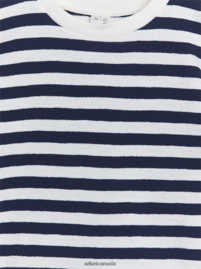 ARKET Clothing 4L826J1460 Blue/Stripes Textured T-Shirt Kids