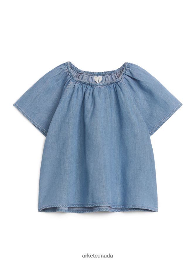 ARKET Clothing 4L826J1464 Blue Gathered Top Kids