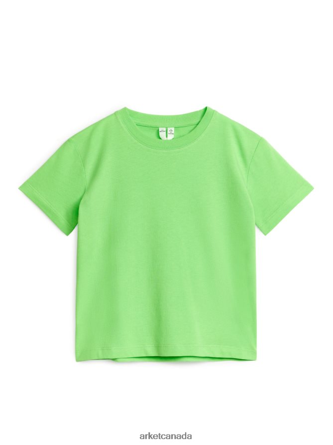 ARKET Clothing 4L826J1472 Bright Green Crew-Neck T-Shirt Kids
