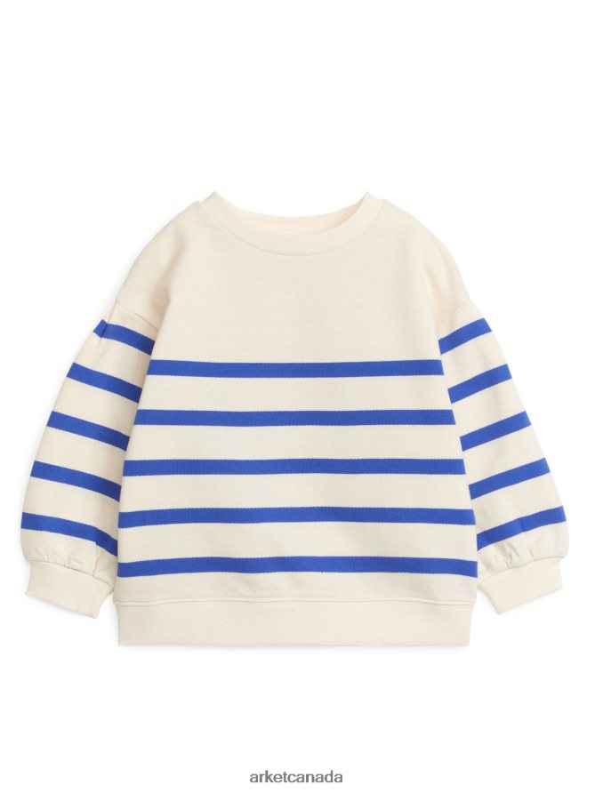 ARKET Clothing 4L826J1476 Cream/Blue Puff Sleeve Sweatshirt Kids
