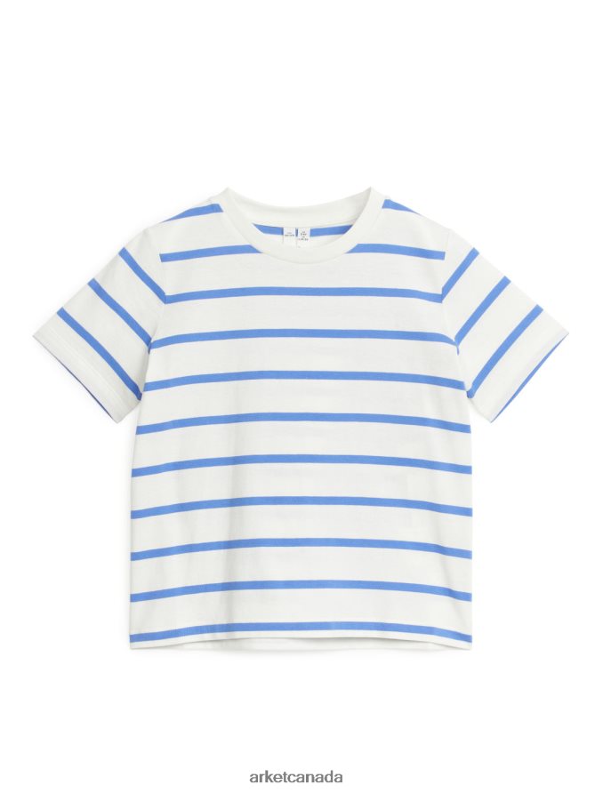 ARKET Clothing 4L826J1477 White/Blue Stripe T-Shirt Kids