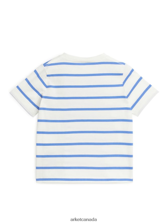 ARKET Clothing 4L826J1477 White/Blue Stripe T-Shirt Kids