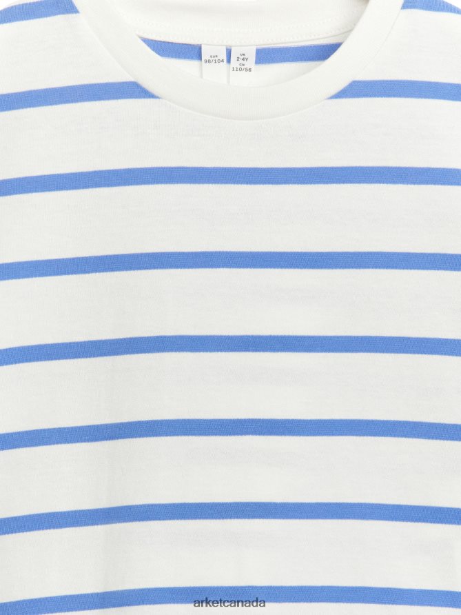 ARKET Clothing 4L826J1477 White/Blue Stripe T-Shirt Kids