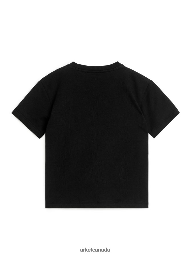 ARKET Clothing 4L826J1490 Black Crew-Neck T-Shirt Kids