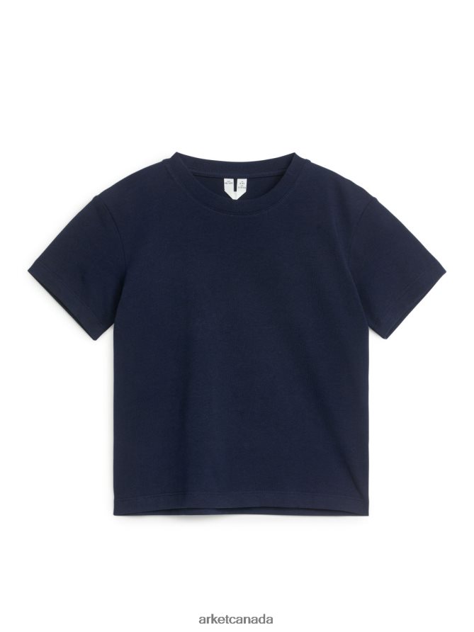ARKET Clothing 4L826J1493 Dark Blue Crew-Neck T-Shirt Kids