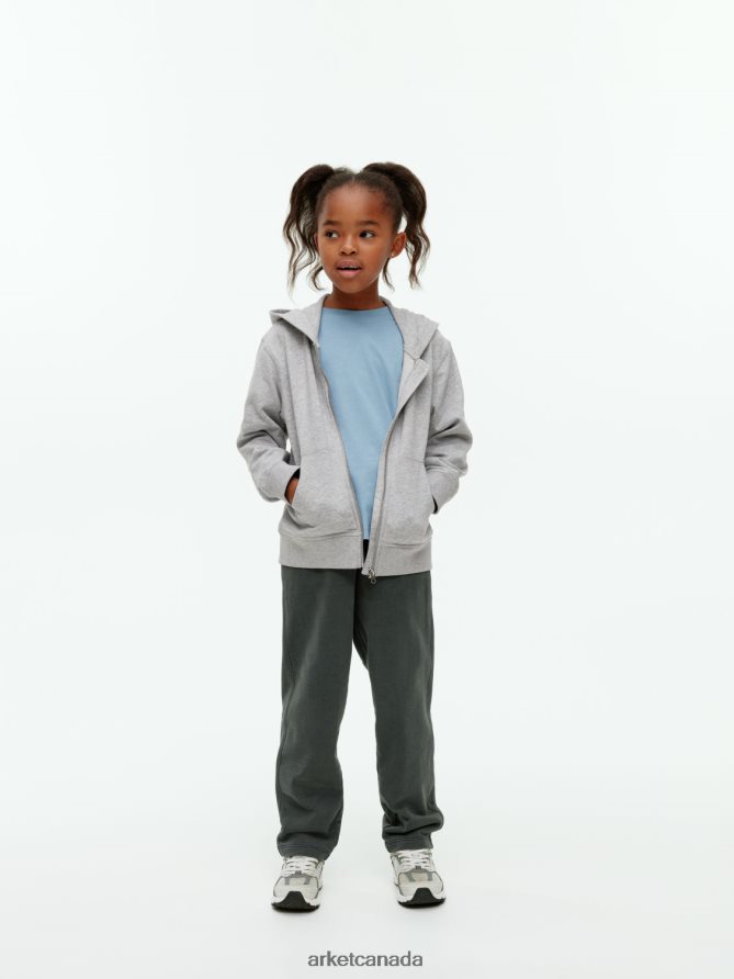 ARKET Clothing 4L826J1494 Light Grey Zip Hoodie Kids